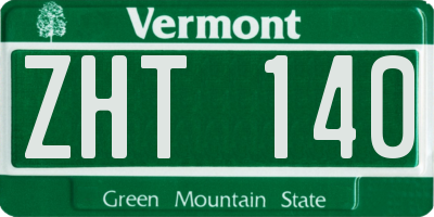 VT license plate ZHT140