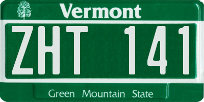VT license plate ZHT141