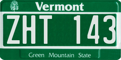 VT license plate ZHT143