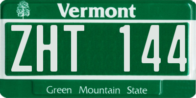 VT license plate ZHT144