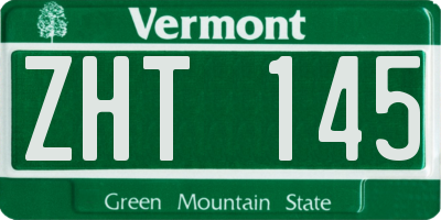 VT license plate ZHT145