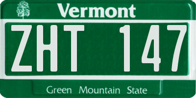VT license plate ZHT147