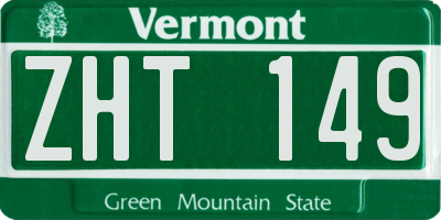 VT license plate ZHT149