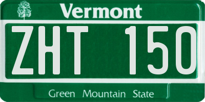 VT license plate ZHT150