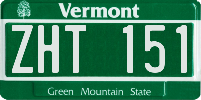 VT license plate ZHT151
