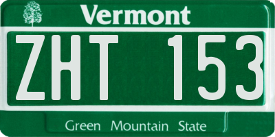 VT license plate ZHT153