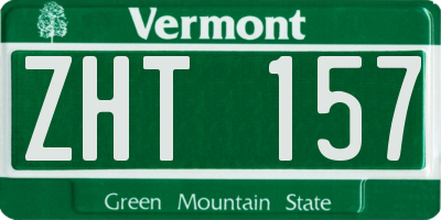 VT license plate ZHT157