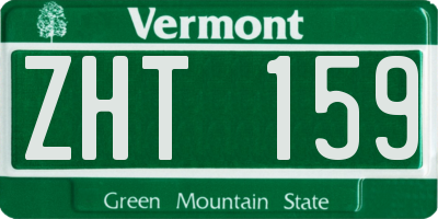 VT license plate ZHT159