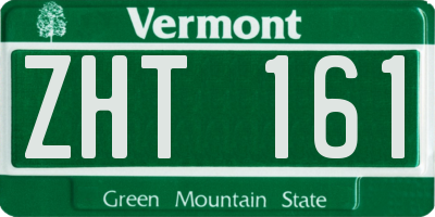 VT license plate ZHT161