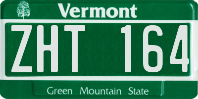 VT license plate ZHT164