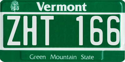 VT license plate ZHT166