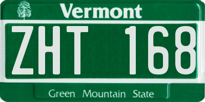 VT license plate ZHT168