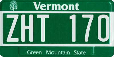 VT license plate ZHT170