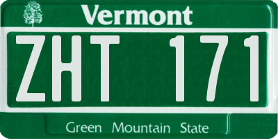 VT license plate ZHT171