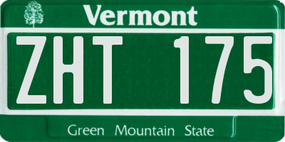 VT license plate ZHT175