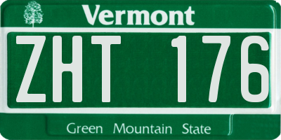 VT license plate ZHT176
