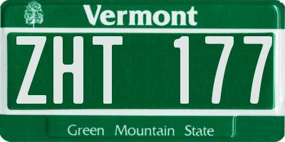 VT license plate ZHT177