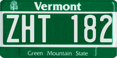VT license plate ZHT182