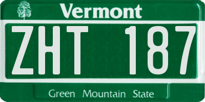 VT license plate ZHT187