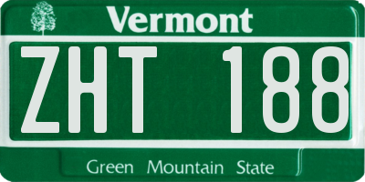 VT license plate ZHT188
