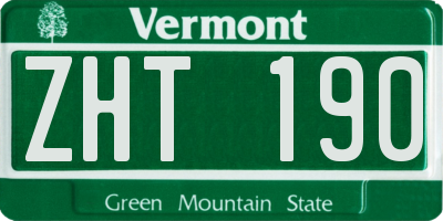 VT license plate ZHT190