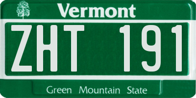 VT license plate ZHT191