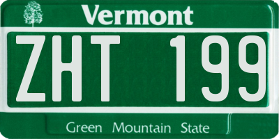 VT license plate ZHT199