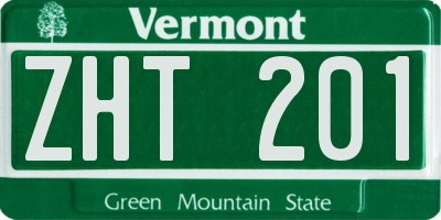 VT license plate ZHT201