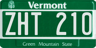 VT license plate ZHT210