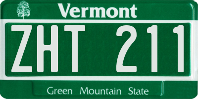 VT license plate ZHT211