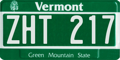 VT license plate ZHT217