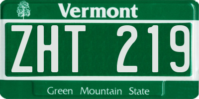 VT license plate ZHT219
