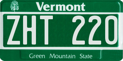 VT license plate ZHT220
