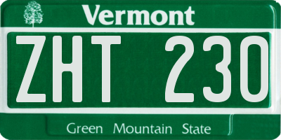 VT license plate ZHT230