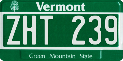 VT license plate ZHT239