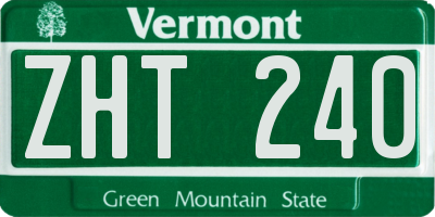 VT license plate ZHT240