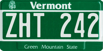VT license plate ZHT242