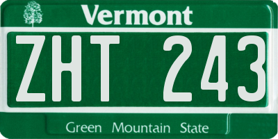 VT license plate ZHT243