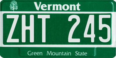 VT license plate ZHT245