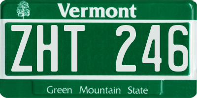 VT license plate ZHT246