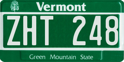 VT license plate ZHT248