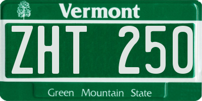 VT license plate ZHT250