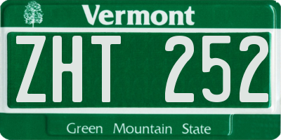 VT license plate ZHT252