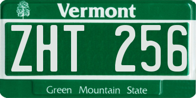 VT license plate ZHT256