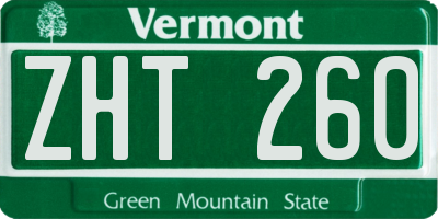 VT license plate ZHT260