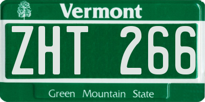 VT license plate ZHT266