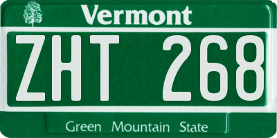VT license plate ZHT268