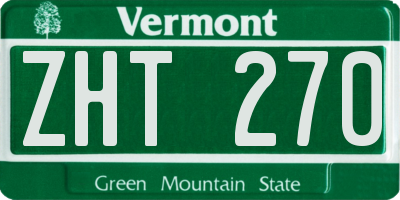 VT license plate ZHT270
