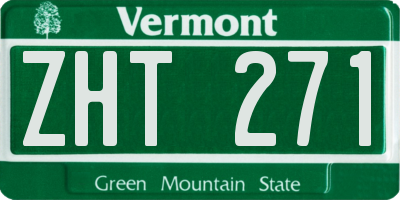 VT license plate ZHT271