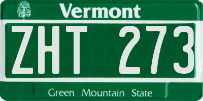 VT license plate ZHT273